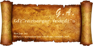 Günszberger András névjegykártya
